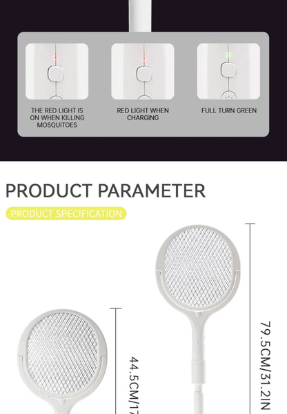 3500V 5in1 Mosquito Killer Lamp Multifunctional Angle Adjustable Bug Zapper Electric USB Rechargeable Mosquito Fly Bat Swatter