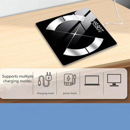 Bluetooth Fat Scale Accurate Smart Digital Bathroom Weight Wireless Weight Scale USB Rechargeable Smartphone APP