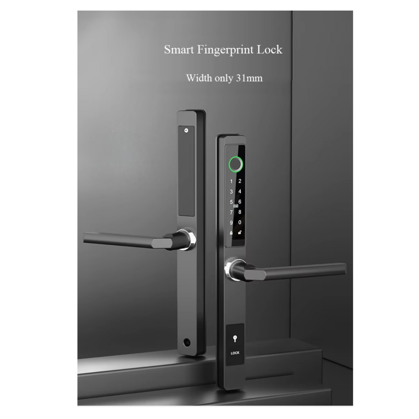 Waterproof Smart Lock – Fingerprint, Password & Card Access for Sliding Doors